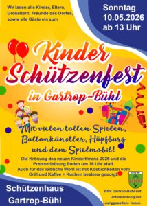 Flyer des Kinderschützenfest vom BSV Gartrop-Bühl