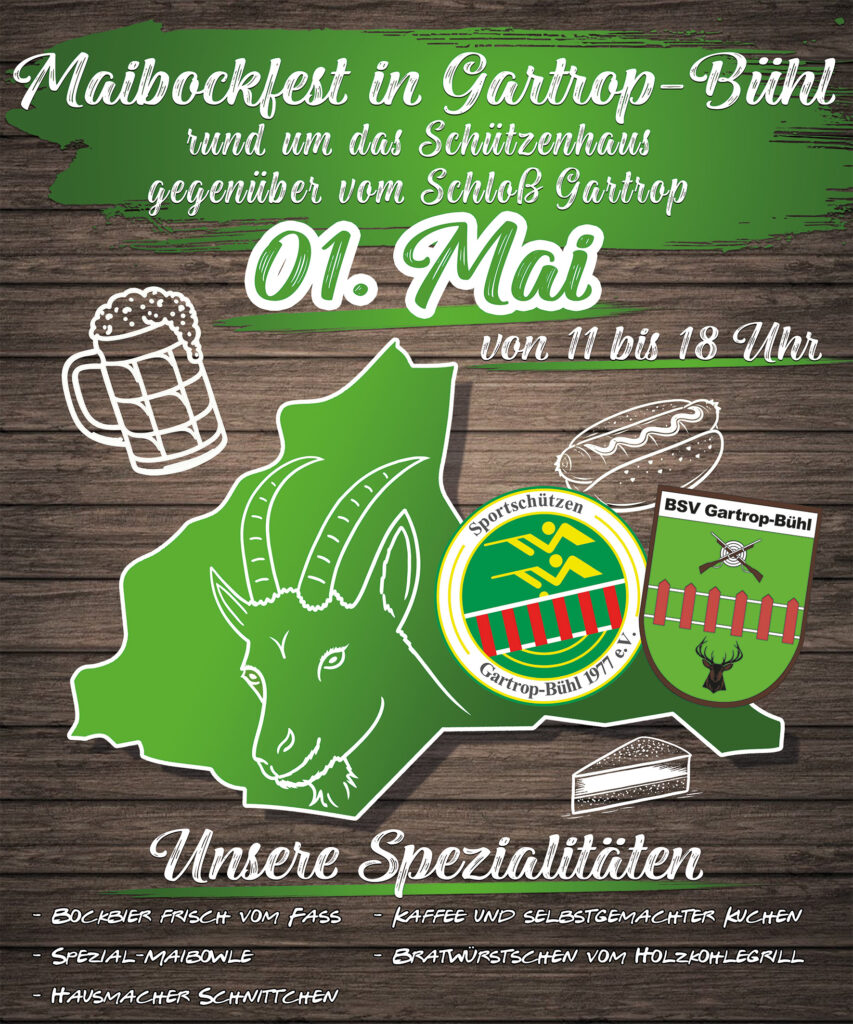 Flyer des Maibockfest 2026 in Gartrop Bühl