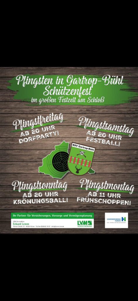 Das Plakat vom Schützenfestwochenende 2026 in Gartrop-Bühl