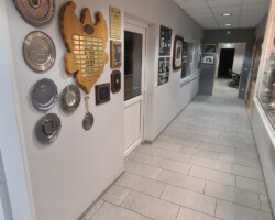 Flur mit Trophäensammlung